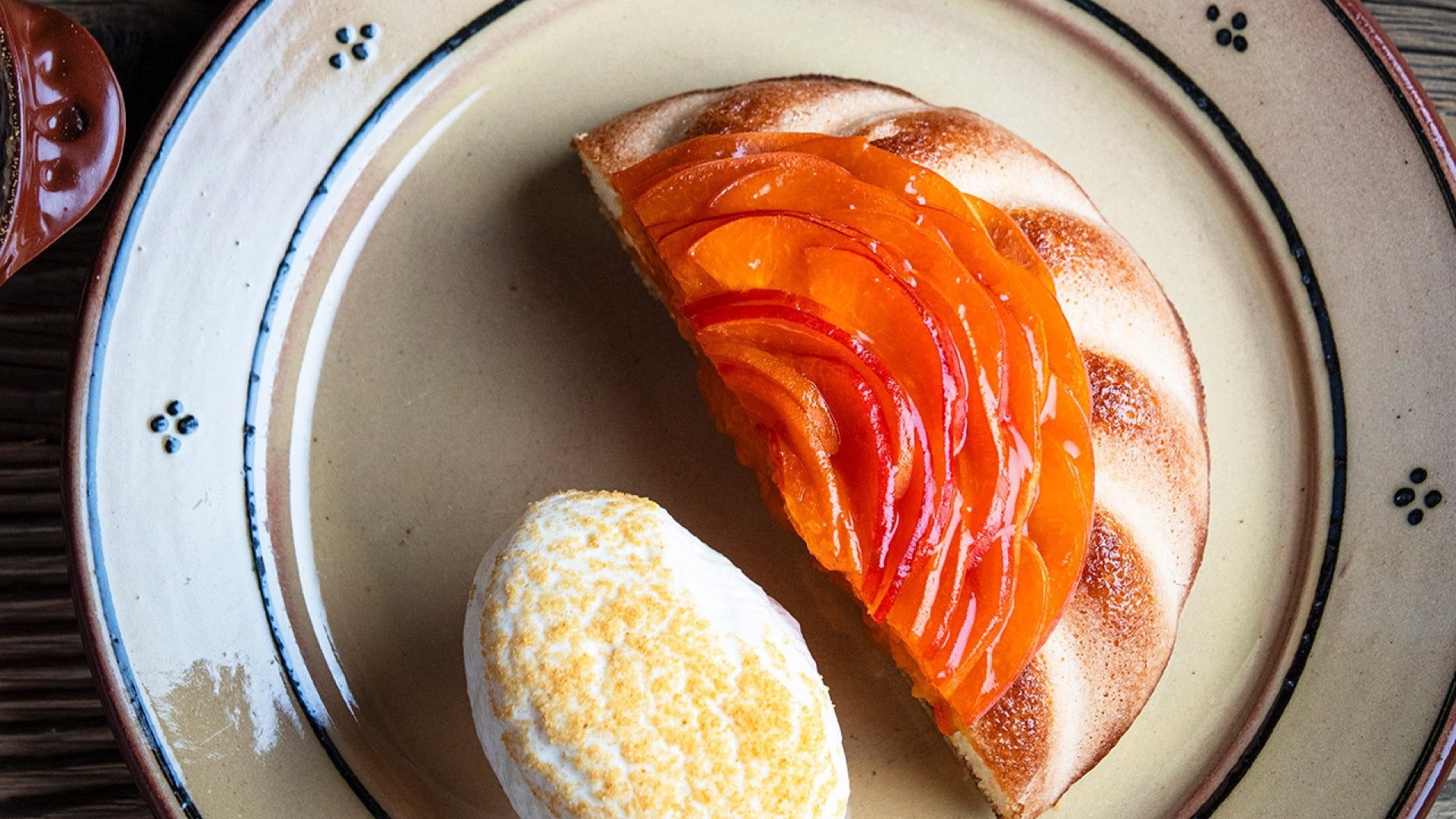 Tarte gisèle abricot, restaurant La Bouitte
